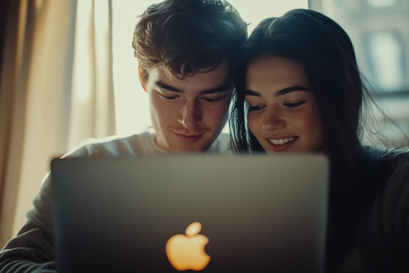 Couple reviewing loan calculation results together