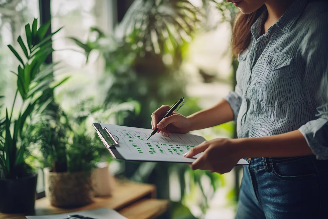 Professional reviewing loan eligibility checklist
